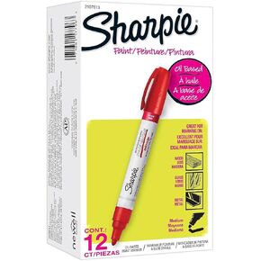 Sharpie Oil-Based Paint Marker, Medium Tip, Red, Dozen (2107613)