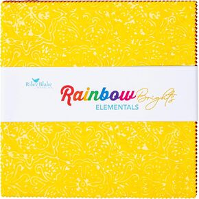 Expressions Batiks Rainbow Brights Elementals 42 10-inch Squares Layer Cake Riley Blake 10-21701-42
