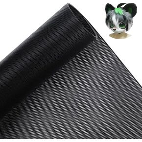 BENECREAT Black PVC Plastic Net, 39x11.8 Inch Custom Fursuit Eye Mesh Waterproof Printable Mesh for Furries Cosplay, Props, Fursuits, Craft Making, Hole: 1mm