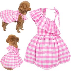 فستان الكلاب ، فساتين صيفية للكلاب مع الدانتيل ، فستان حفلة الكلاب مع مطبوعات جميلة للكلاب الصغيرة (الأزرق البحري ، XL) in Kuwait