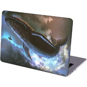 Case Compatible with MacBook Pro 14 inch Hard Protective Shell with Keyboard Cover (A2442 M1 Pro/Max, 2021 Release) - Whale Flying in Starry Sky