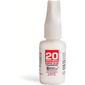 StewMac Tinted Super Glue, White, 0.5 oz.
