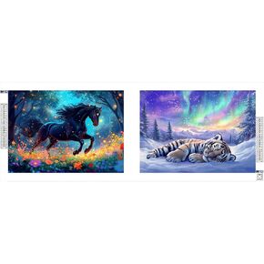 Bimkole Large Diamond Art Kits for Adults Lake, Full Drill 5D DIY Rhinestone Embroidery Set Paint with Diamonds Art Landscape by Number Kits Cross Stitch Home Wall Craft Decoration 31.5x11.81 Inch