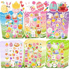 36 Sheets Christmas Stickers for Kids Make Your Own Christmas Stickers, Christmas Crafts for Kids Christmas Party Favors, Christmas Party Games Stickers