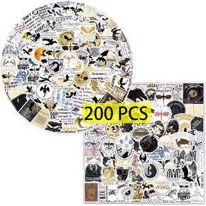 Fiction 4th Wing Stickers（200 Pcs）.Dragon Book Series Merchandise Vinyl Decals Gifts Merch Party Supplies for Water Bottles Skateboard Luggage Scrapbook Kids Teens Adult