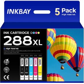 Remanufactured 288XL Ink Cartridges High Capacity Combo 5 Pack Replacement for 288xl T288 T288XL Ink Cartridges Compatible with Expression Home XP-330 XP-340 XP-430 XP-434 XP-440 XP-446 Printer Ink
