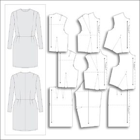 Basic Dress Pattern Blocks/Slopers for AlvaForm (Sizes 2-14) Printed Pattern
