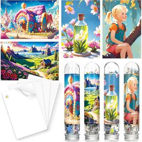 Mini Jigsaw Puzzles for Adults (4 Packs) 150 Pcs Puzzle with Reference Blueprint, Micro Puzzle, Comes with Tweezers for Small Puzzles and Puzzle Puzzle Saver, Suitable As a Gift