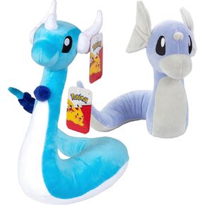 Pokemon 12" Dragonair & 8" Dratini Plush 2-Pack - Dragonite Evolution Set - Officially Licensed - Authentic Soft Stuffed Animal Toy Dragon Figures - Gift for Kids, Boys, Girls - 2+