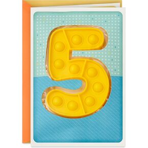 Hallmark 5th Birthday Card for Kids with Detachable Pop It! Toy