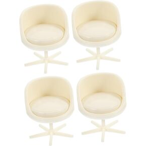VICASKY 4pcs 1:25 Scale Miniature Swivel Egg Chair | Realistic Dollhouse Furniture Accessory for Tiny Model Armchair with Backrest, Homes, Office Desk Photo Props & Decor