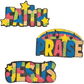 Fun Express Inspirational Words Sand Art - Crafts for Kids and Fun Home Activities - VBS Vacation Bible School Supplies/Decor