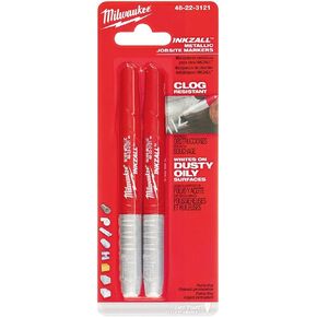 Milwaukee 48-22-3121 Inkzall Silver Metallic Fine Point Marker 2 per Pack