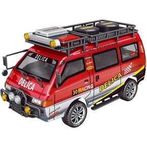 1:24 Scale Delica RC Car – 4WD Full-Function Remote Control Truck with Manual 3-Speed Gearbox, LED Headlights, and Highly Detailed Simulation Model (Pearl Yellow)