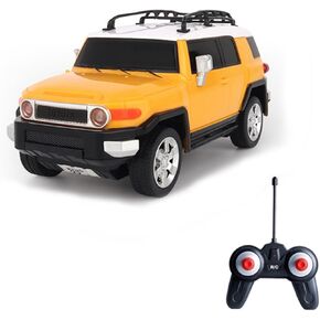 Vinie Remote Control Jeep for Boys, RC Cars Toyota FJ Cruiser, 1:24 Scale Officially Licensed Kids Toys, Drift Car with Cool Led Lights, 4 5 6 7 8 9 10 11 12 Year Old Boy Birthday Gift (Yellow)