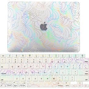 IVY Case for MacBook Pro 15 inch 2016-2019 Models A1707 A1990 Laptop Hard Shell Cases [Flash Clear][Keyboard Cover] - LT3