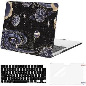 MOSISO Compatible with MacBook Air 13 inch Case 2025 2024 2023 2022 M4 A3240 M3 A3113 M2 A2681, Protective Plastic Hard Shell&Keyboard Cover&Screen Film for MacBook Air 13.6 inch Case, Art Planets