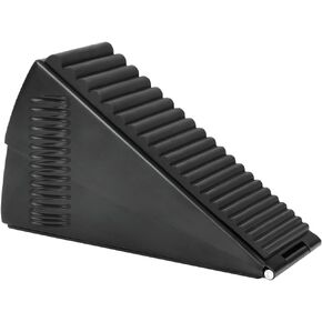 Heavy Duty Door Stoppers, Large Non-Slip Rubber Door Stopper Wedge, Stainless Steel Black Tall Door Stoppers for Bottom of Door, 3 Inch High Adjustable Spring Door Stop Suits Any Heavy Door Gap (1Pcs)