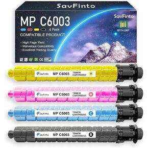 MP C6003 C4503 Toner Cartridge Compatible for Ricoh 841849 841850 841851 841852 MP C6003 MP C4503 MP C5503 MP C4504 MP C4504ex MP C6004 MP C6004ex Printer (4-Pack, BCMY)