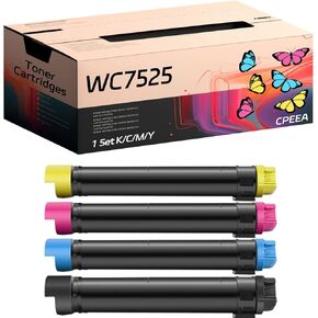 Compatible for Xerox WC7525 Toner Cartridges Work for Xerox Work Center 7525 7530 7535 7545 7556 7830 7835 7845 7855 7970 EC7836 EC7856 Printers, with Chip, High Yield 36000 Pages (Multicolor)