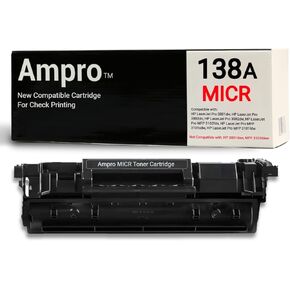 Ampro New Compatible 138A MICR / W1380A MICR Toner Cartridge for Check Printing for use in Laser Printer 3001dw, 3002dn, 3002dw, 3102fdn, 3101sdw, MFP 3101fdw. Yields 1500 Pages.