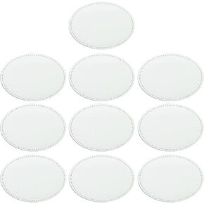 10 Pcs Sublimation Patches Iron on Patches 8 Shapes Leather Hat Patches for Hat Shirt Dress Sweater Jeans Leather Oval 4#
