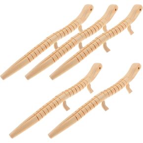jojofuny 5pcs Wooden Unfinished Lizard Model Toy for Kids DIY Painting: Creative Lizard Plaything, Reptile Figurine Ornament for Art Projects Decoration