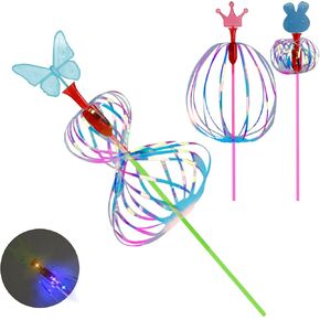 4Pcs Bubble Magic Wand,Rainbow Twirler Stick,Spin Glitter Stick,Variable Twirler Stick Rave Toys for Party Festivals and Funny Attractive Night. (Random Color and Style)