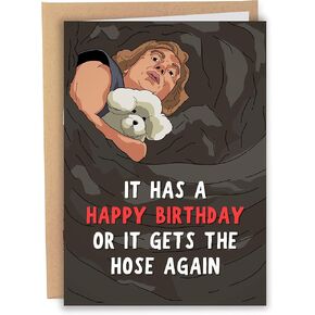 Sleazy Greetings Funny Birthday Card for Men or Women - Buffalo Bill Get's The Hose Again Card - Hilarious Birthday Card for Him or Her - Happy Birthday Card