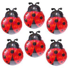 Ladybug Foil Balloon Set – 6-Pack Cute Ladybug Balloons | Perfect for Ladybug Girl Birthday，Garden Party, Baby Shower, Spring Picnic, Birthday Decorations for Kids