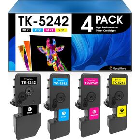 MasaiMara TK-5242 TK5242 Toner Cartridge for Kyocera ECOSYS M5526cdn M5526cdw P5026cdn P5026cdw Printer | TK-5242K TK-5242C TK-5242M TK-5242Y