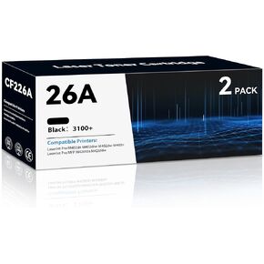 26A CF226A Toner Cartridges High Yield Compatible for 26A CF226A 26X CF226X Toner Cartridges with Pro M402dn M402dne M402dw M402n Pro MFP M426fdn M426fdw Printer 2Pack Black