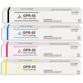 4 Pack GPR-55 GPR55 Toner Cartridges Replacement for Canon ImageRunner Advance C5535 C5535i C5540 C5540i C5550 C5550i C5560 C5560i Printer(0481C003 0482C003 0483C003 0484C003)
