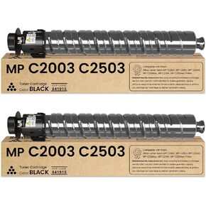 MP C2003 MP C2503 Toner Cartridge 841918 Toner Replacement for Ricoh Aficio Lanier Savin MP C2003 C2503 C2004 C2504 Printer Ink Black 2-Pack
