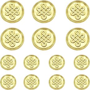 14 Pieces Matte Gold Metal Blazer Button Set 15mm 20mm for Blazers, Suits, Sport Coats, Sewing, Uniform, Jackets (MBM39)