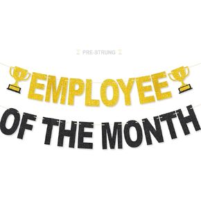 Employee of The Month Banner, No DIY, Glitter Employee Appreciation Day Decorations, Employee of The Month Gifts, Employee Appreciation Day Decorations, Thank You Decorations for Employees