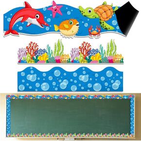 12 Pcs Cactus Magnetic Border Watercolor Bulletin Board Border Cactus Strips Trim Bulletin Board Decorations for Back to School Classroom Office Chalkboard Wall Decoration