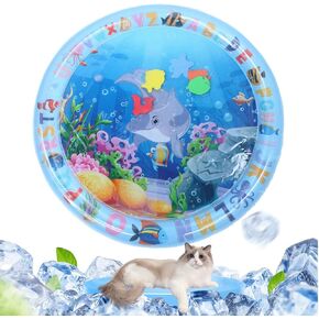 Thickened Water Sensor Play Mat for Cats, 2025 Upgrade Pet Cat Water Bed Play Mat Cool Comfort Inflatable Water Mat, Interactive Water Sensory Playmat with Fish for Pet Cat and Dog (#A4)