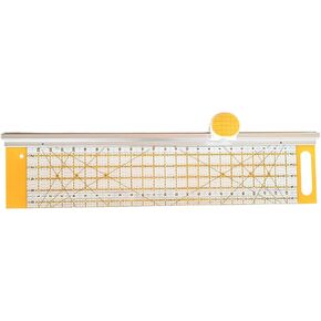 24"L x 6"W Rotary Cutter and Ruler Combo with 2Pcs Extra Blades, Fabric Cutter with Ergonomic Handle for Easy Fabric Cutting