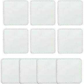 10 Pcs Sublimation Patches Iron on Patches 8 Shapes Leather Hat Patches for Hat Shirt Dress Sweater Jeans Leather Oval 4#