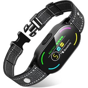Dog Bark Collar, Rechargeable Smart Collar, Stop Bark Collar with 4 Adjustable Modes Beep Vibration and 5 Adjustable Sensitivities, IP67 Waterproof, Bark Collar for Large Medium Small Dogs