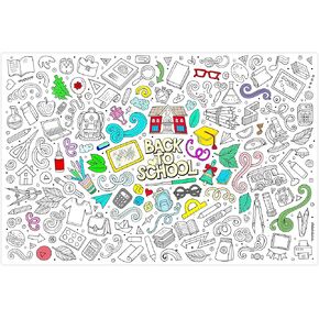 AllReal Back to School Giant Coloring Poster School Classroom Large Coloring Banner 47.2 x 31.4 Inch Large Welcome Back Giant Floor Coloring Books for First Day of School Craft Party Supplies