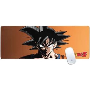 Skinit Large Gaming Mouse Pad - Officially Licensed Goku Portrait Design with Stitched Edges, Waterproof, Non-Slip Rubber Base, Desk Mat for Keyboard & Mouse, 31.5" x 11.8" inches