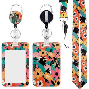 Lanyards for Id Badges,Badge Holder Retractable Clip with Lanyard for Keys and Badge Reel,Cute Breakaway Lanyard Badge Holder Heavy Duty,Be Kind Badge Reel Name Badge Holders,Rainbow Teacher Lanyard