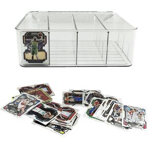 Large Transparent Trading Card Storage Box-Holds 2000+ Loose Cards-Plastic Card Deck Box Sports Card Storage Boxes for Collectible Gaming Trading Cards