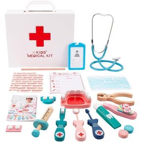 مجموعة الطبيب للأطفال الصغار من عمر 3 إلى 5 سنوات، مجموعة طبية صغيرة للأطفال ألعاب التظاهر، مجموعة طبية متينة مع لعبة سماعة الطبيب، هدية طبيب وردية للأولاد والبنات in Kuwait