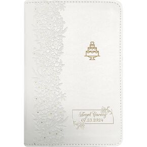 Printualist Personalized Bride's Bible with Custom Photo and Text, White, KJV, King James Version, Red Letter Edition, Comfort Print, Faux Leather