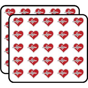 Heart Medicine Symbol Emblem Art Decor Sticker for Scrapbooking, Calendars, Arts, Kids DIY Crafts, Album, Bullet Journals 50 Pack
