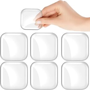 6 Pcs Transparent Self-Adhesive Walls Door Knob Protector Set, No Damage Wall Protectors from Door Knobs, Clear Shock Absorbent, Doors Stoppers Wall Protector for Home Office (Square)
