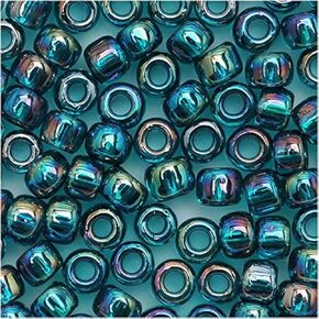 Toho Round Seed Beads 6/0#167BD 'Transparent Rainbow Teal' 8 Gram Tube